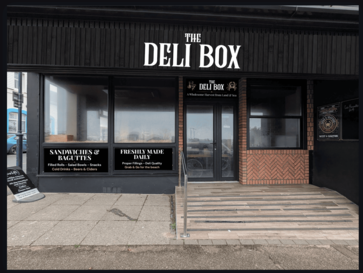 The Deli Box shopfront at No.1 West Road, Woolacombe