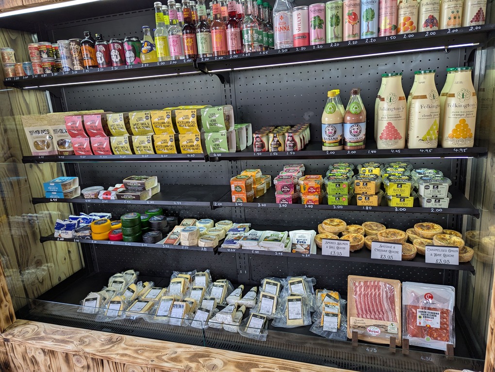 Chilled cabinet with drinks and fresh items